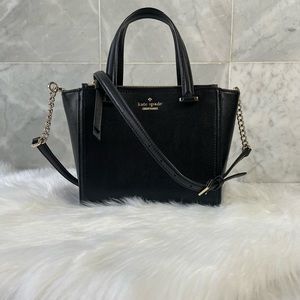 🌈Kate Spade Black Pebble Leather Satchel Crossbody Bag